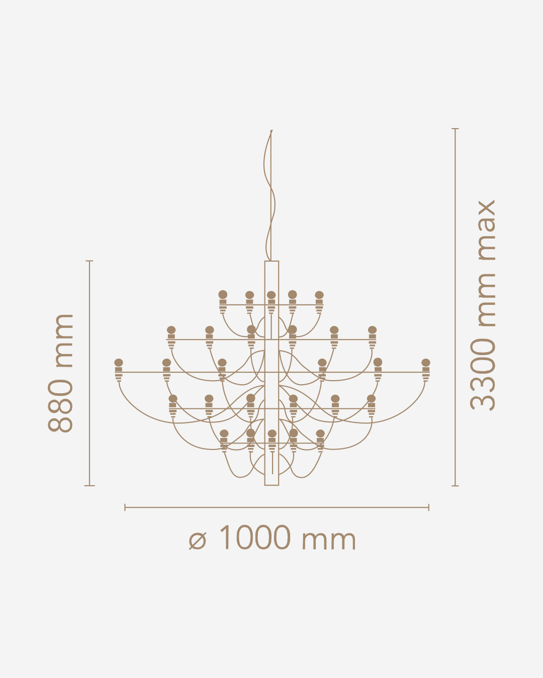 Lampada a sospensione Modello 2097/50 (frosted bulbs)-Flos