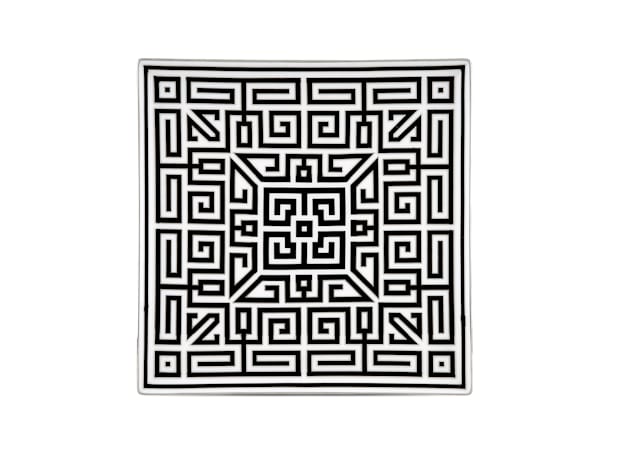 Piatto CentroTavola Quadrato Nero Labirinto-Ginori