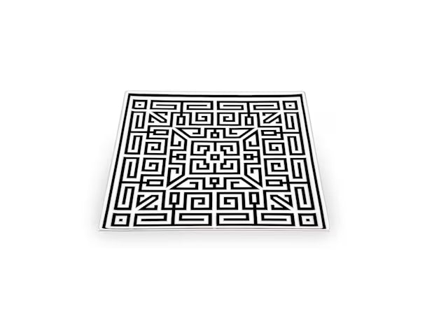 Piatto CentroTavola Quadrato Nero Labirinto-Ginori