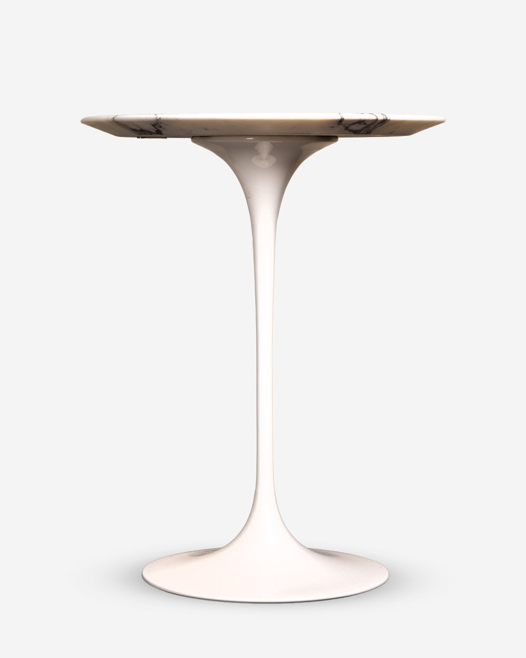 Knoll Tulip Saarinen coffee table with arabesque marble base and white base