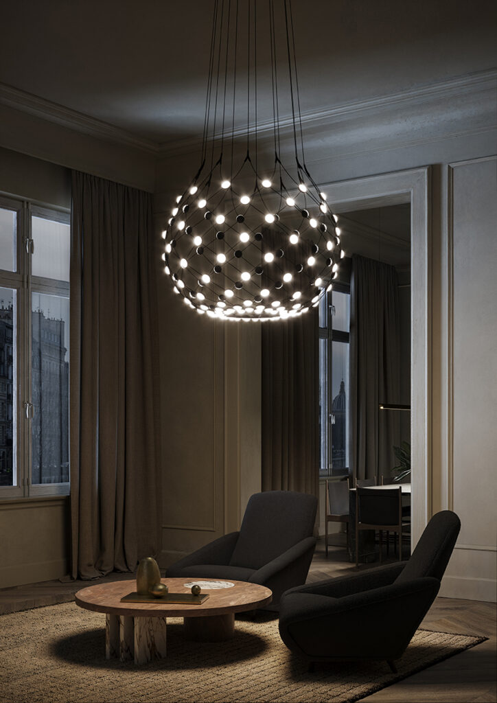 Lampada a sospensione Modello Mesh-Luce Plan