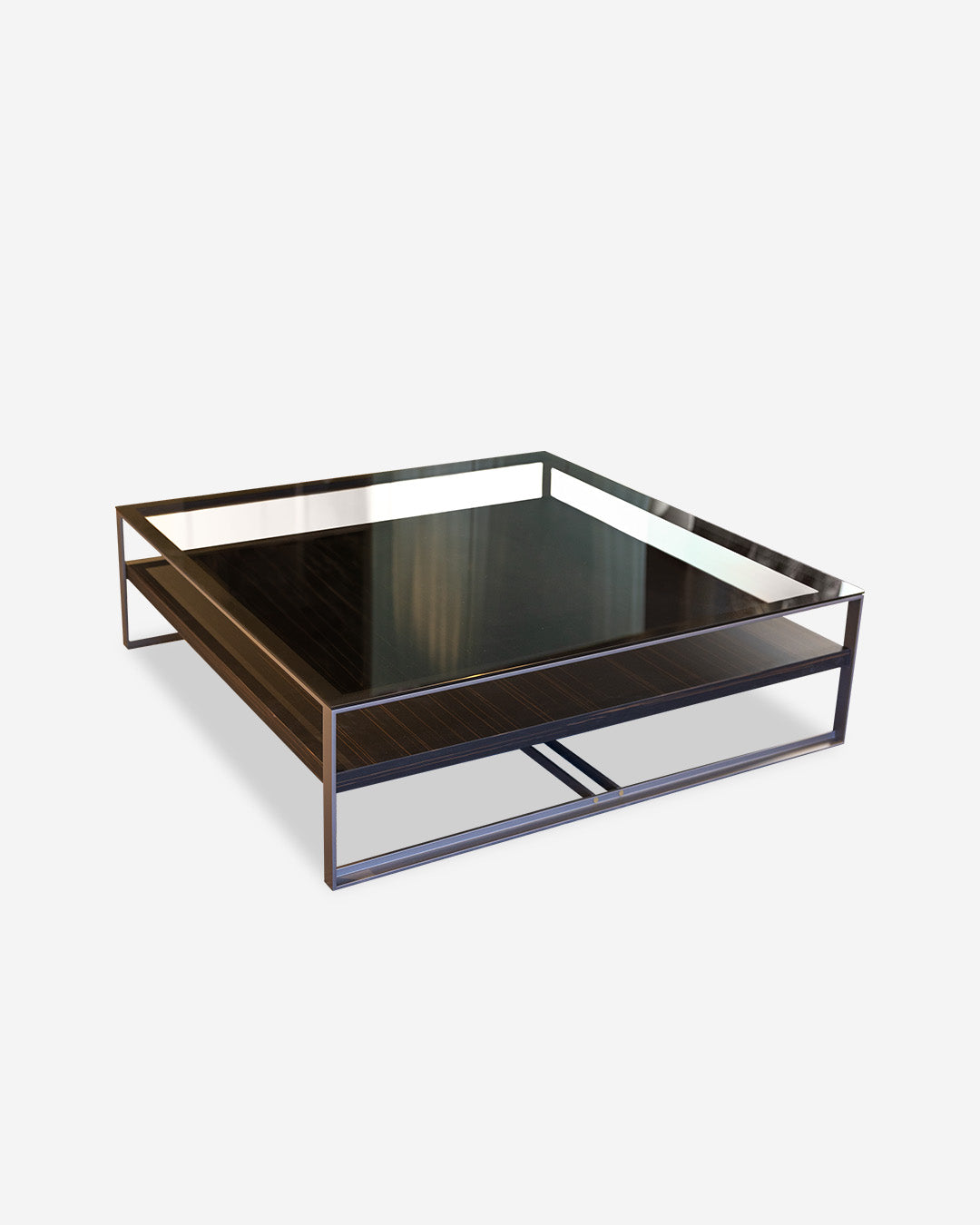 Rialto-Rimadesio square metal and glass coffee table 