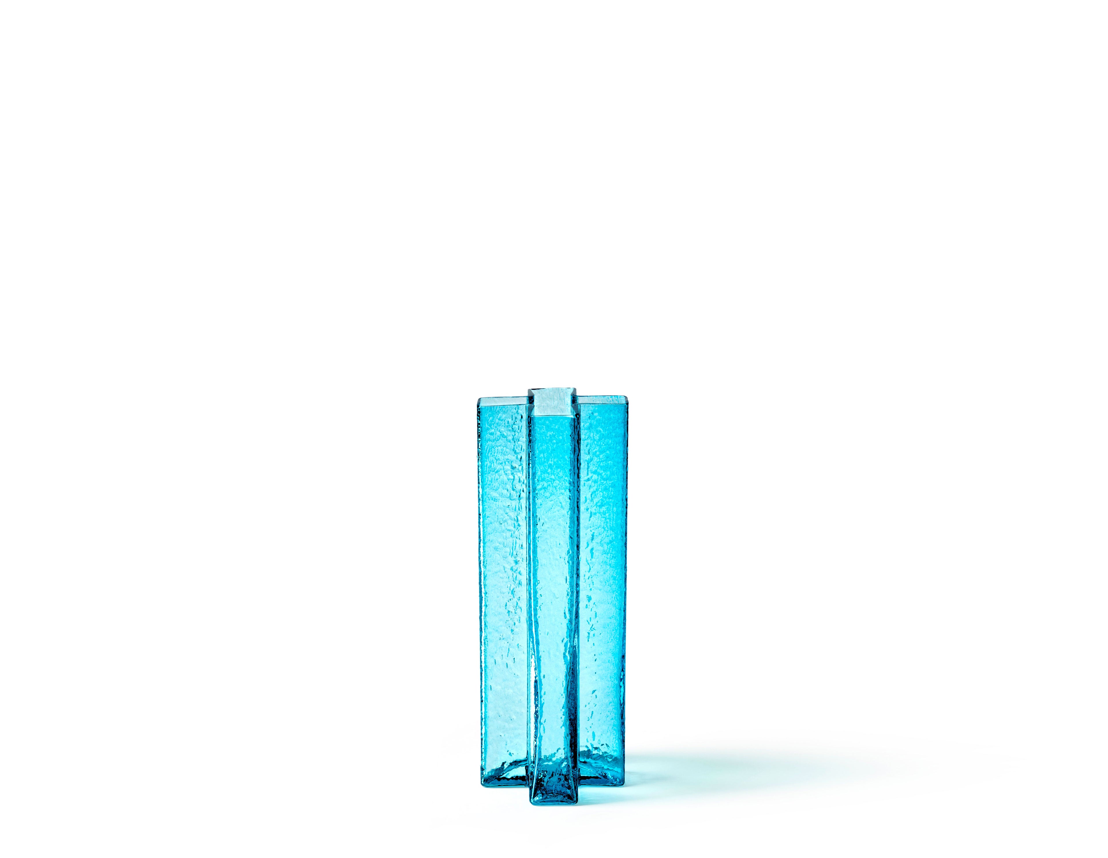 Vaso Cross Cassina vetro azzurro trasparente