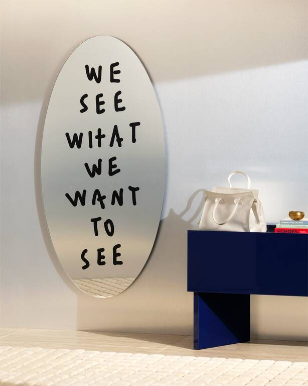 Cassina Elliptical Silkscreened Wall Mirror - We See What We Want To See