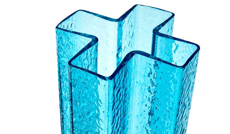 Vaso Cross Cassina vetro azzurro trasparente